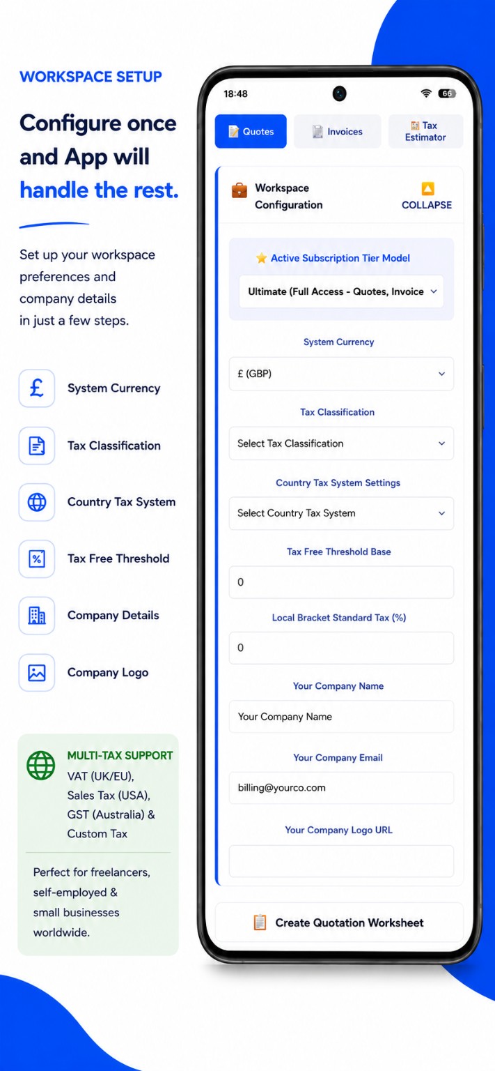 SoloQit workspace setup screen